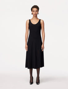 Another Tomorrow Seamed Tank Dress in Black – Viscose Women's Dress