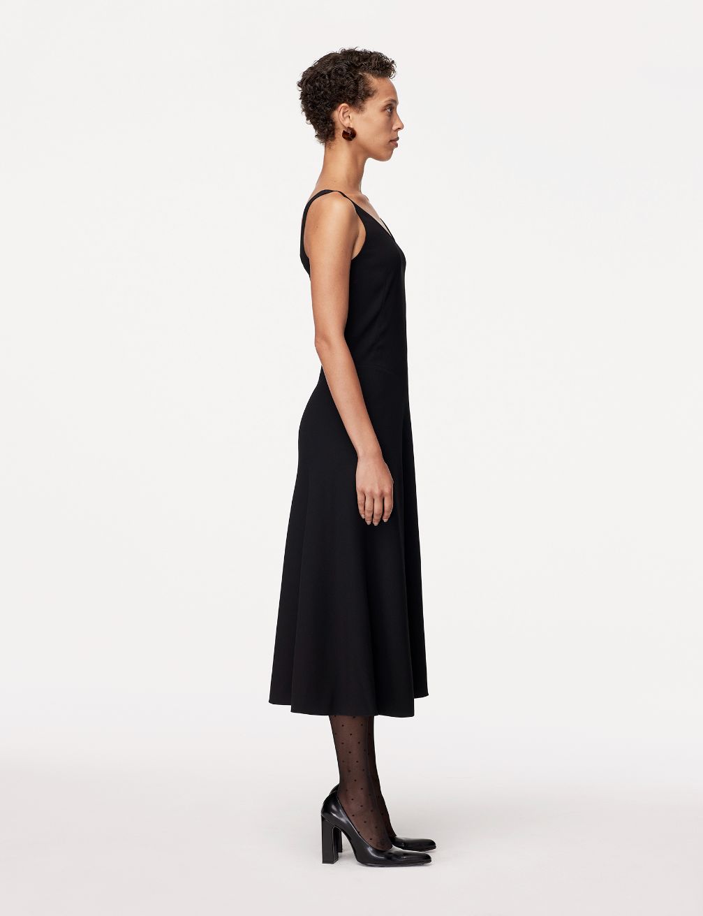 Another Tomorrow Seamed Tank Dress in Black – Viscose Women's Dress