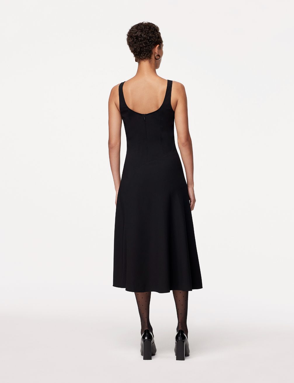 Another Tomorrow Seamed Tank Dress in Black – Viscose Women's Dress