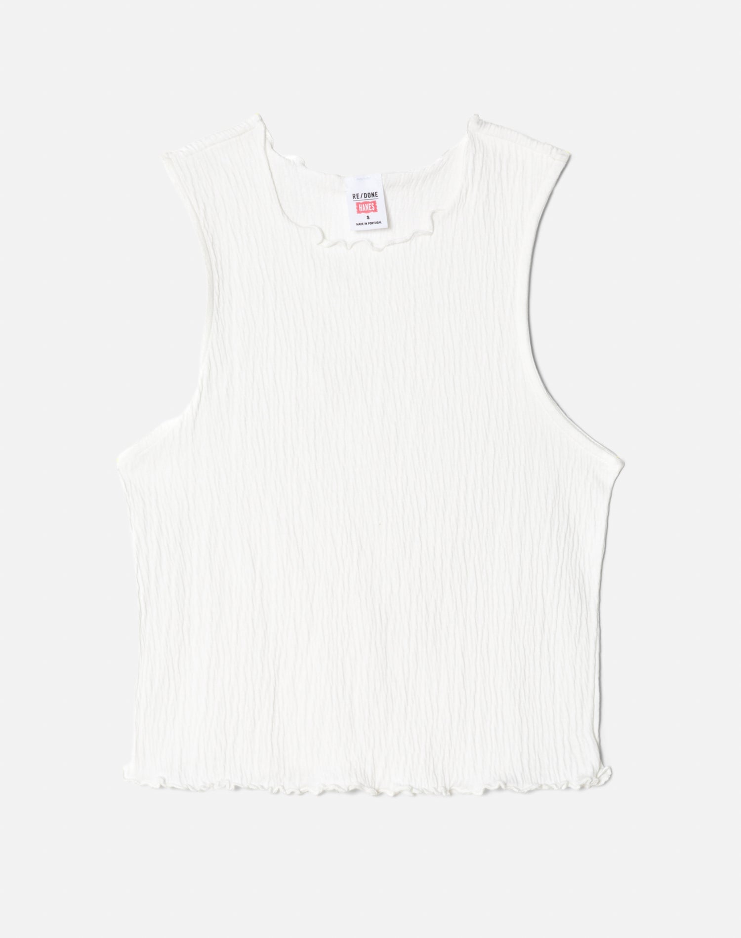 Hanes Crinkle High Neck Tank | Vintage White