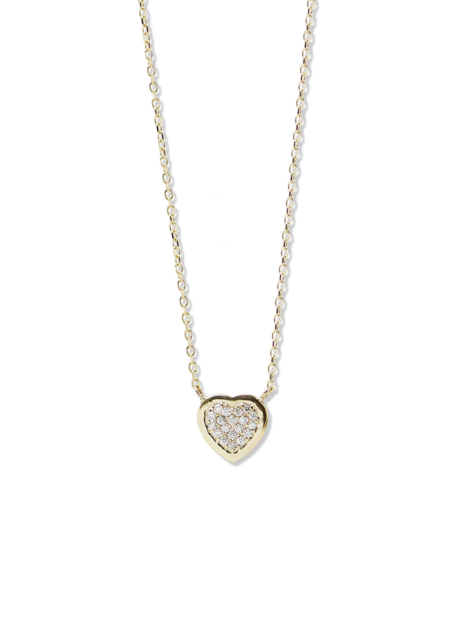 Classique Pave Heart Necklace | Diamonds | 14K Yellow Gold