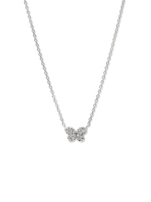 Love Letter Pave Butterfly Necklace | White Sapphire | 925 Rhodium Plated Sterling Silver