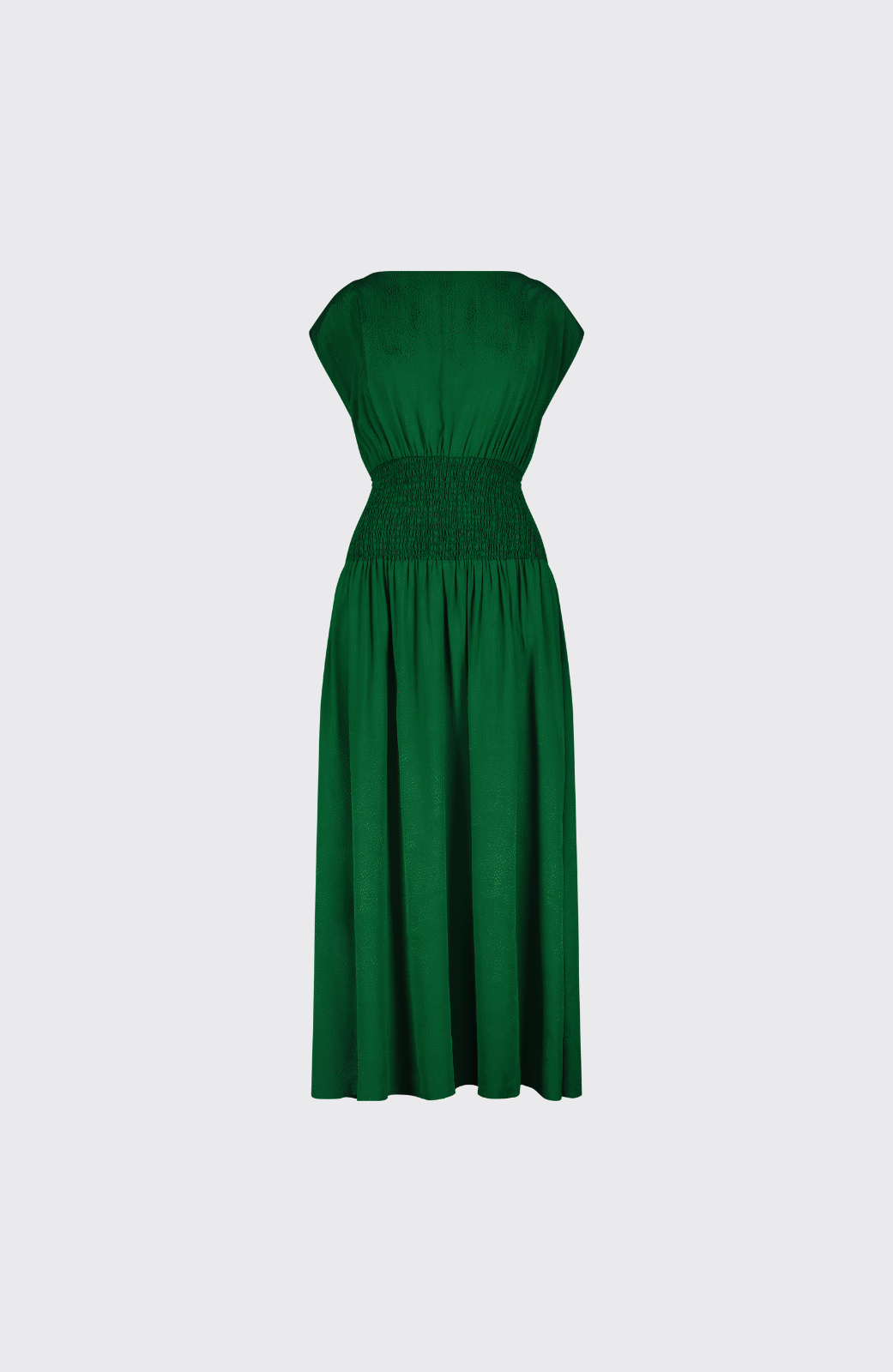Starburst Crepe Smocked Dress | Green
