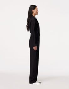 Another Tomorrow Relaxed Utility Jumpsuit in Black – Wool Women's Jumpsuit