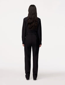 Another Tomorrow Relaxed Utility Jumpsuit in Black – Wool Women's Jumpsuit