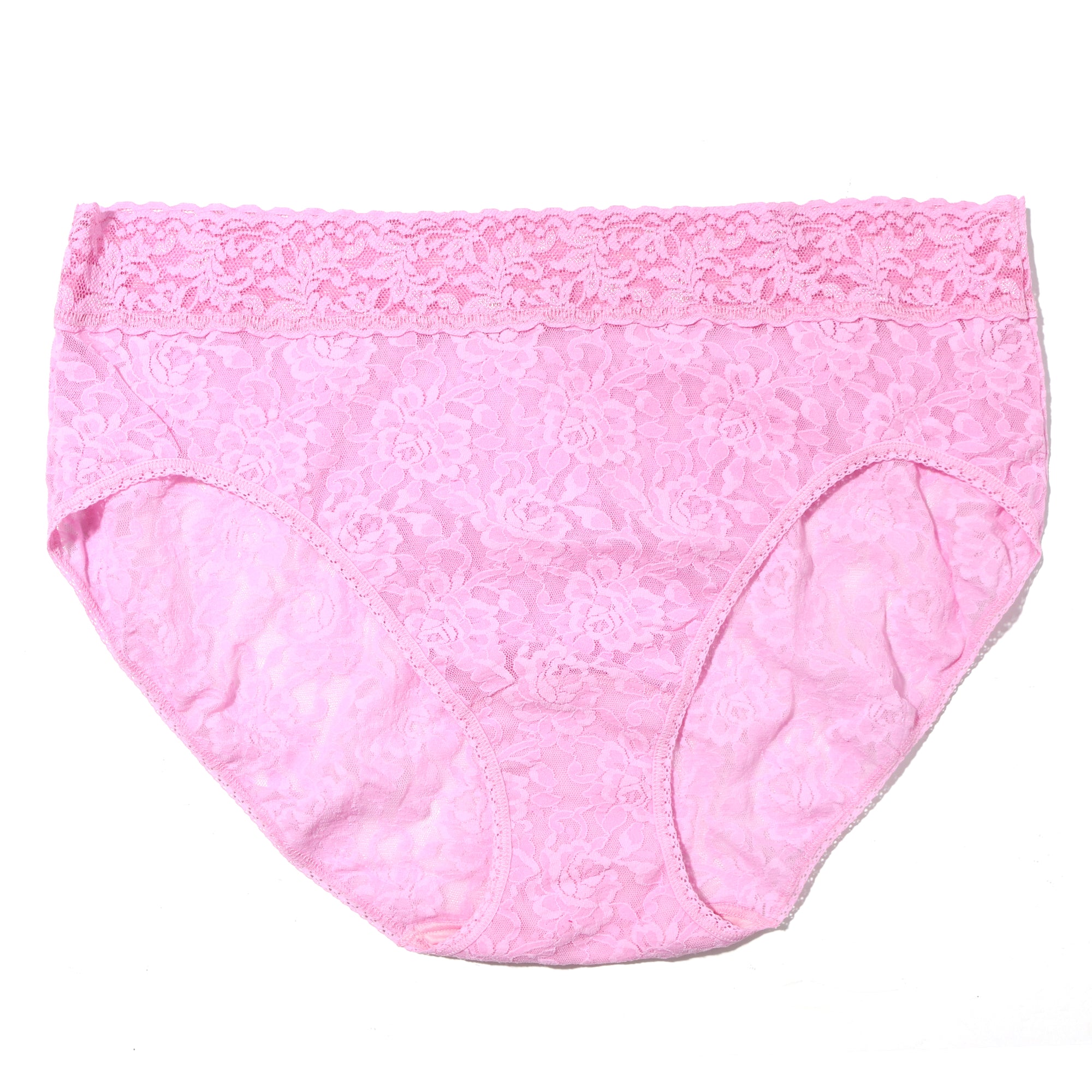 Plus Size Signature Lace French Brief | Cotton Candy Pink