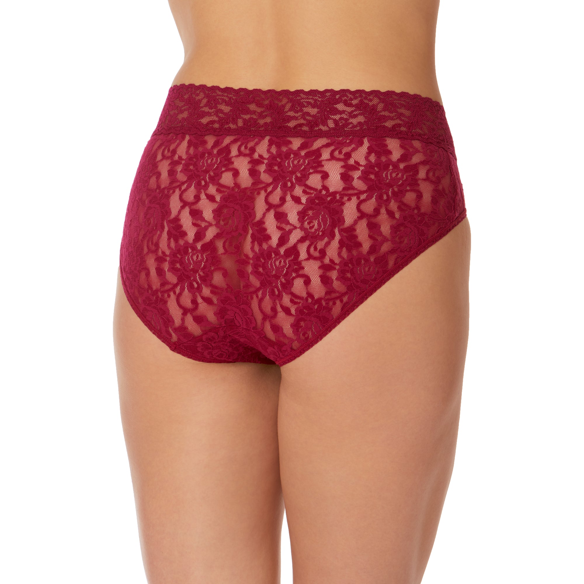 Signature Lace French Brief | Dark Pomegranate Red