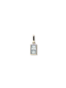 Cleo Carre Pendant Charm | Clear Topaz | 14K Yellow Gold