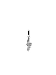 Aztec Lightning Bolt Charm | Sapphire | 925 Rhodium Plated Sterling Silver