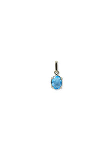 Classique Oval Topaz Charm | Swiss Blue Topaz | 14K Yellow Gold