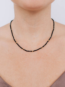 Boheme Black Spinel Faceted Necklace | Black Spinel | 14K Yellow Gold