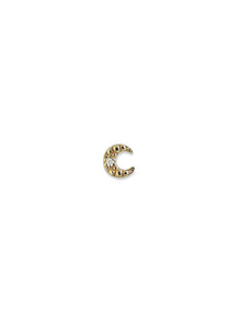 Anzie x Mel Soldera Petite Crescent Moon Stud | Diamonds | 14K Yellow Gold