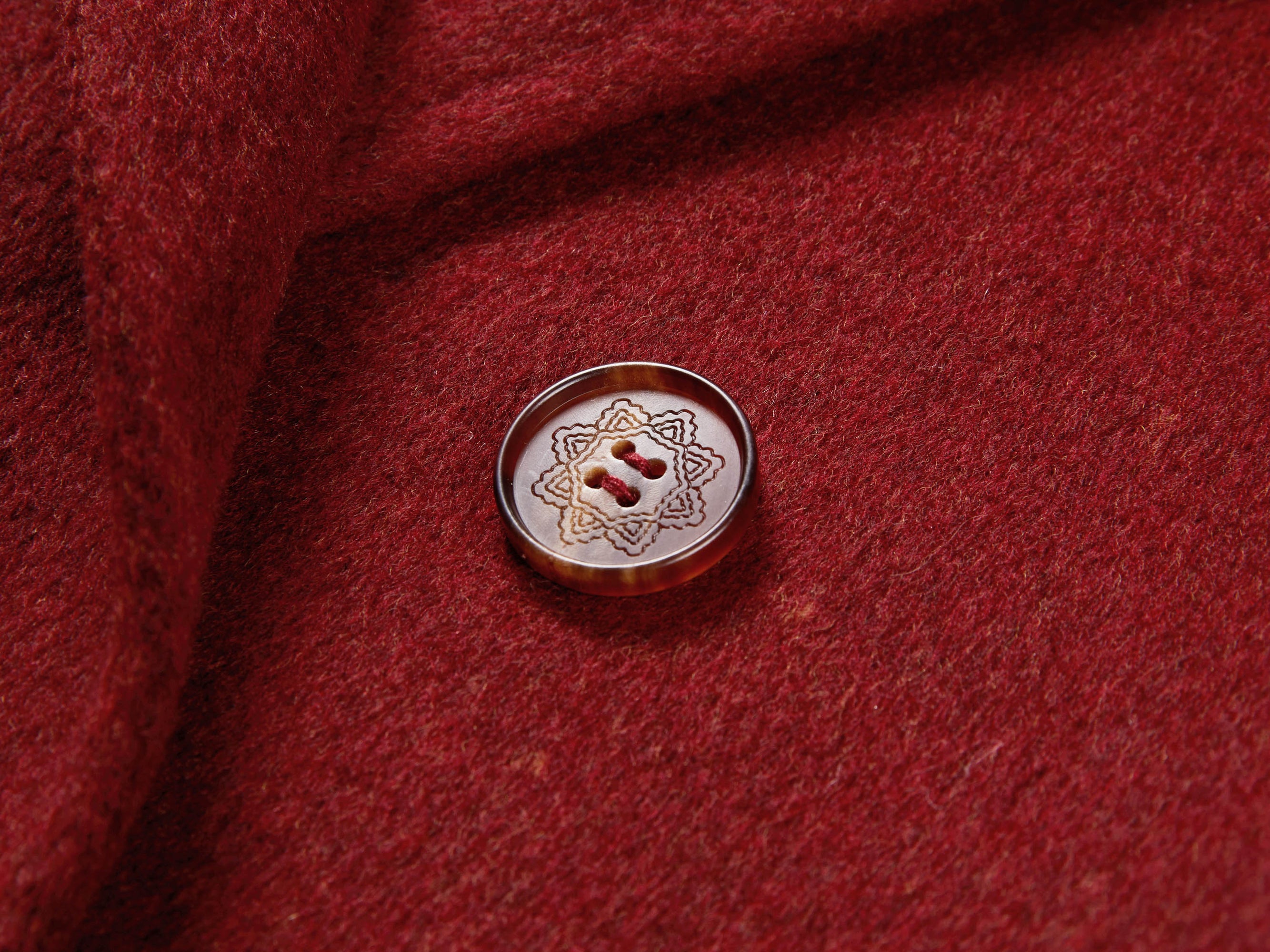 double-breasted wool coat | Wine Red