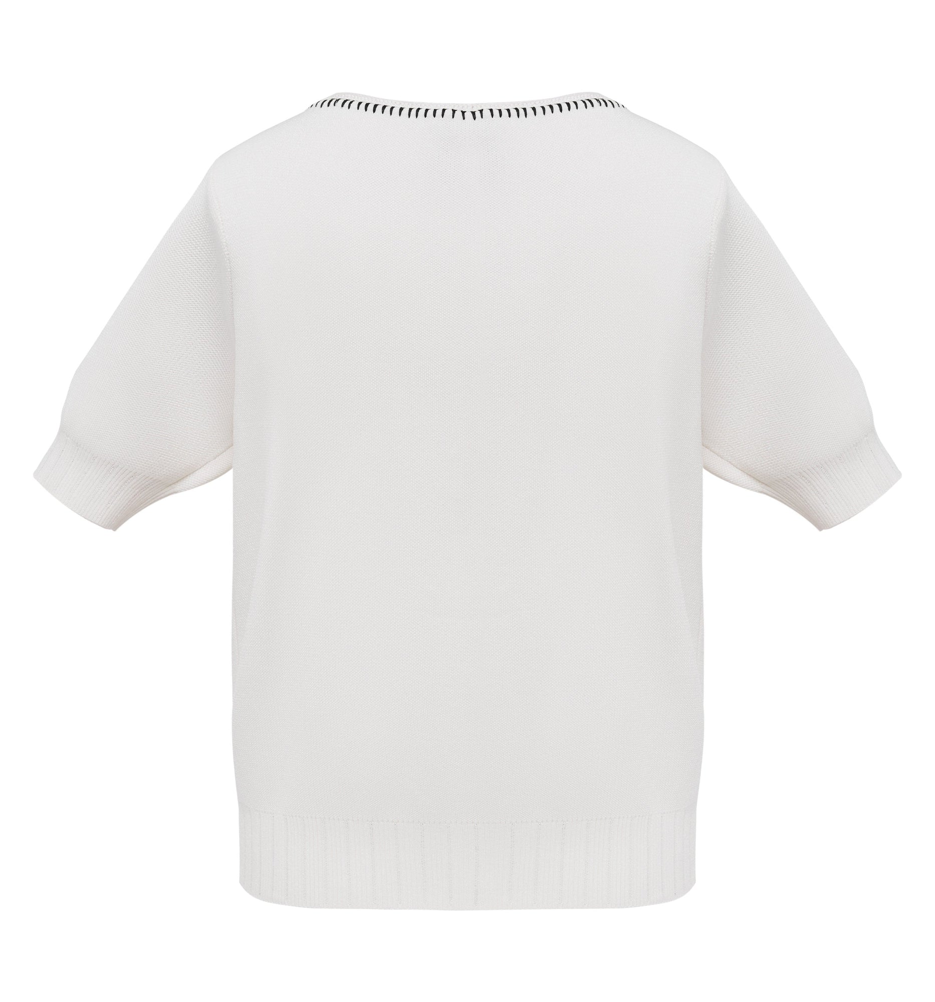 Short-Sleeve V-Neck Knit Cardigan | White