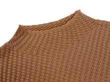 Long Sleeve Turtleneck Knit Top | Brown