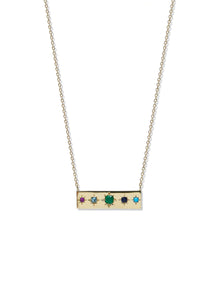 Aztec Milly Rainbow Necklace | Multi Stones | 14K Yellow Gold