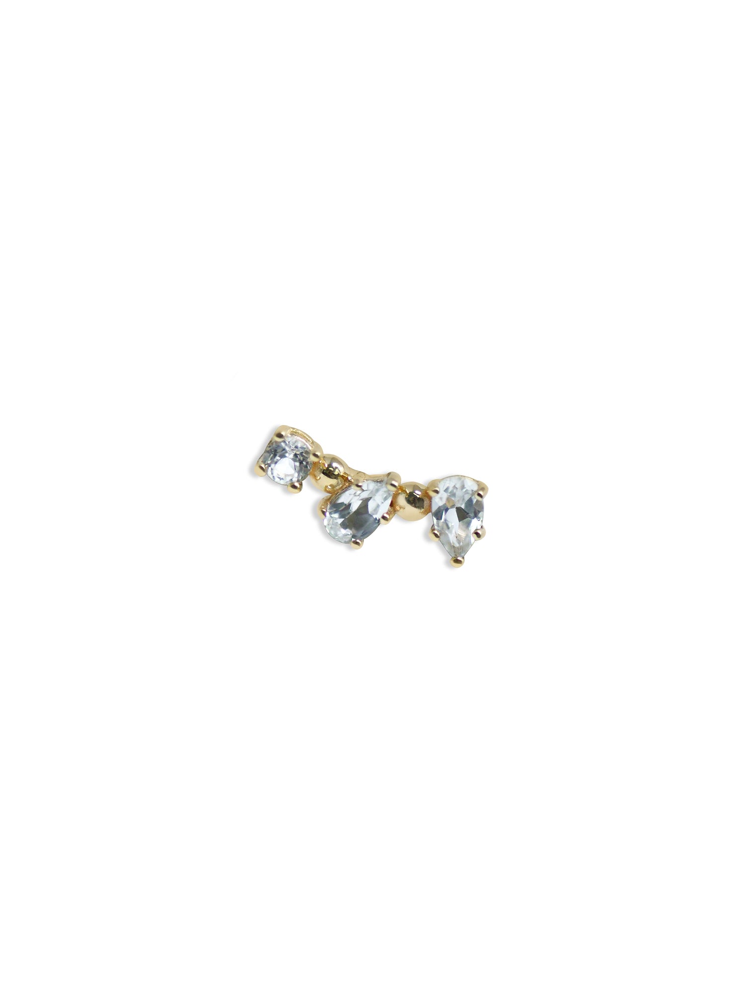 Anzie x Mel Soldera Petite Gem Crawler | Clear Topaz | 14K Yellow Gold