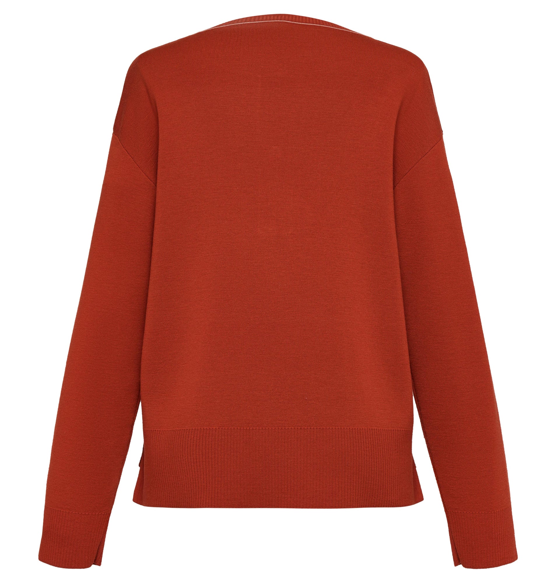 Wool Embroidered Sweater | Orange