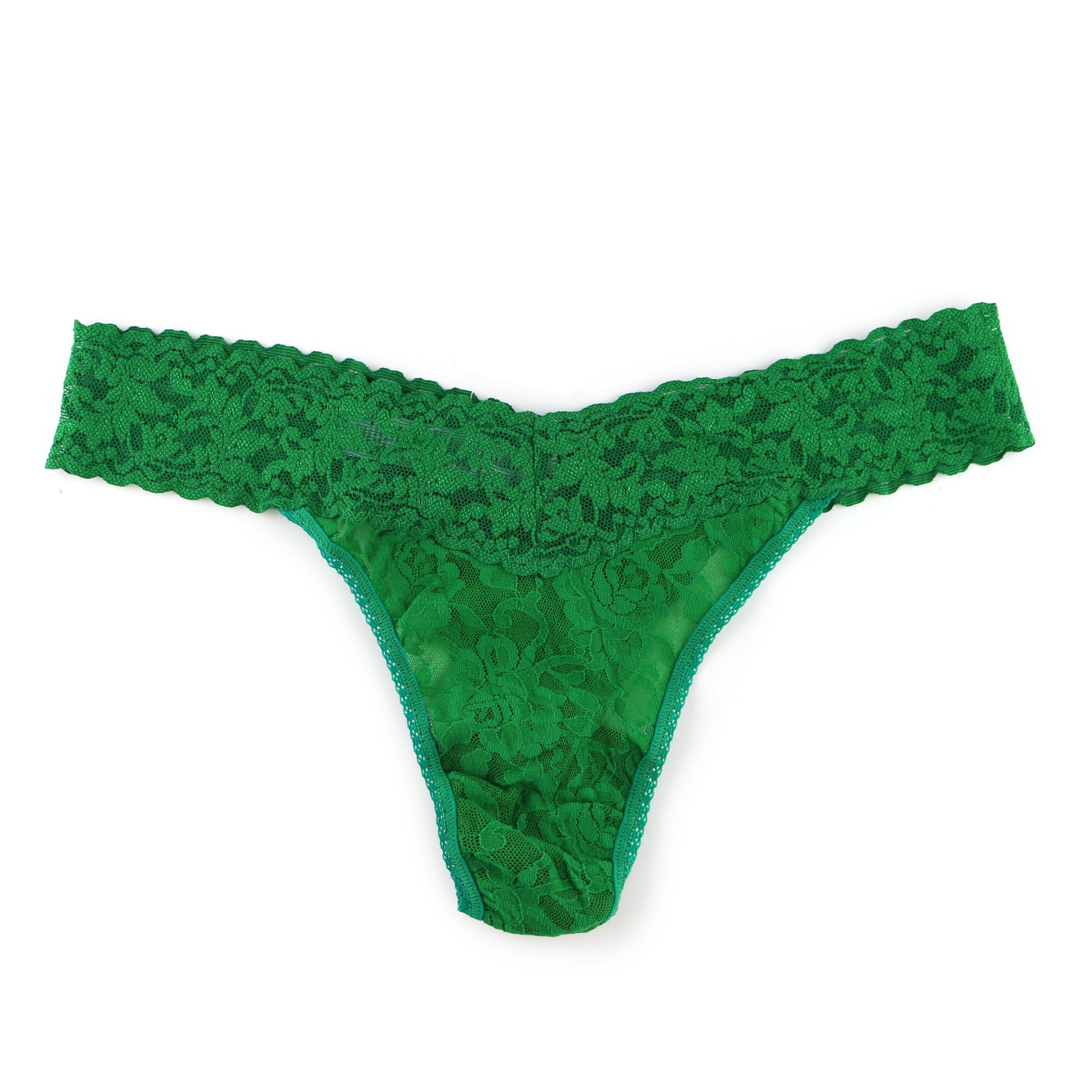 Signature Lace Original Rise Thong | Mistletoe Green