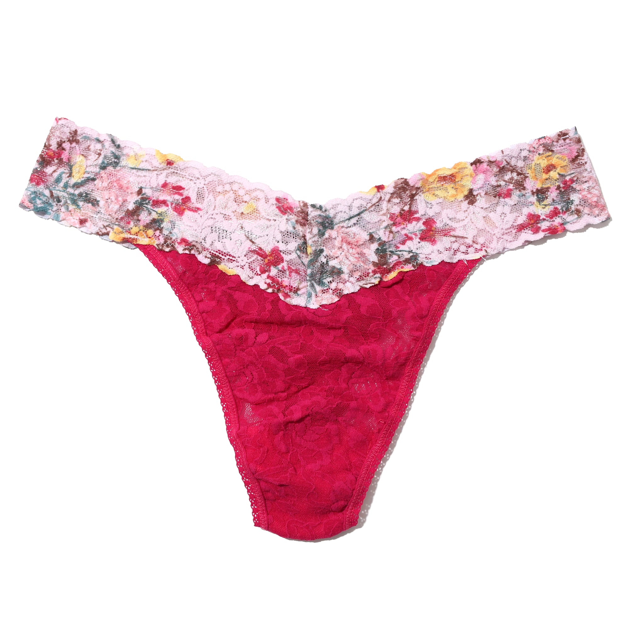 Signature Lace Original Rise Thong | Venetian Pink/Blanche Fleur