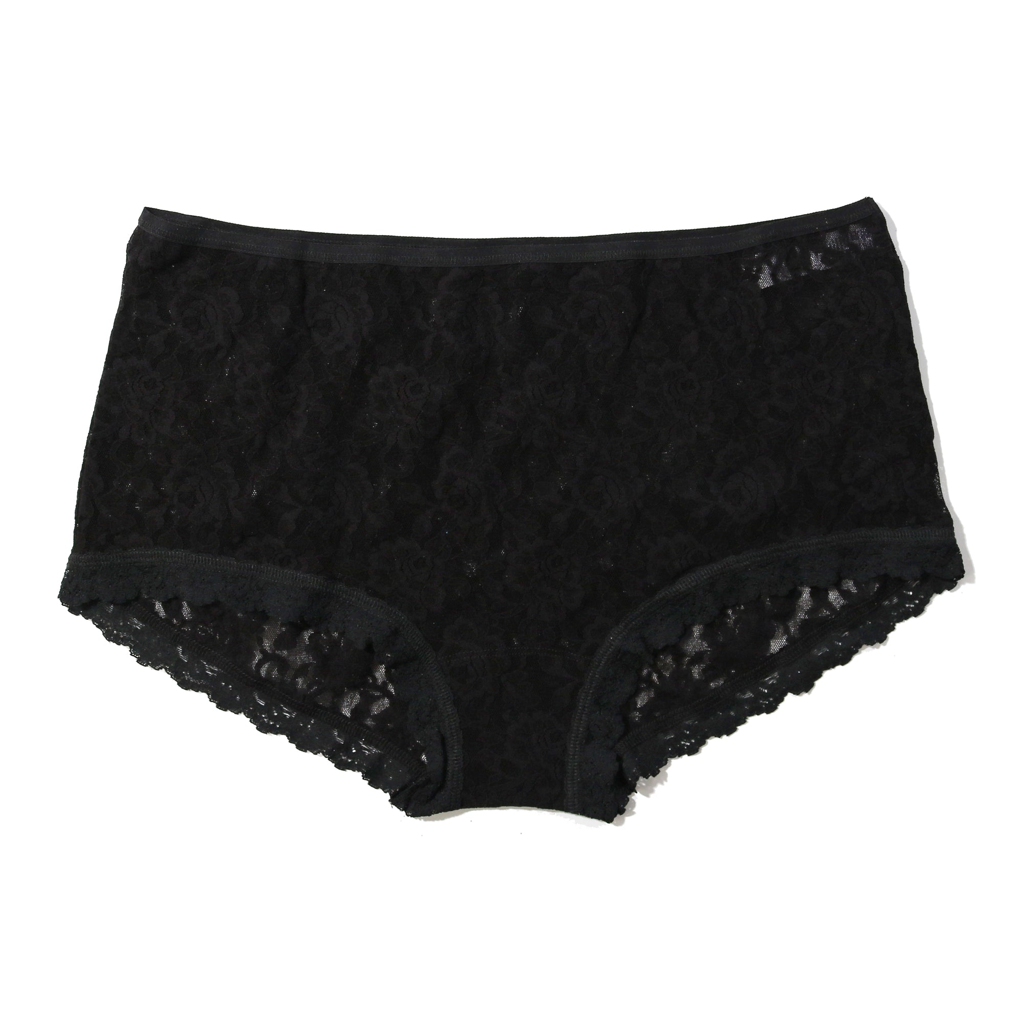 Plus Size Signature Lace High Waist Brief | Black