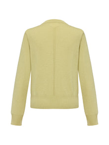 Wool Cashmere V-Neck Sequin Knit Cardigan | Green