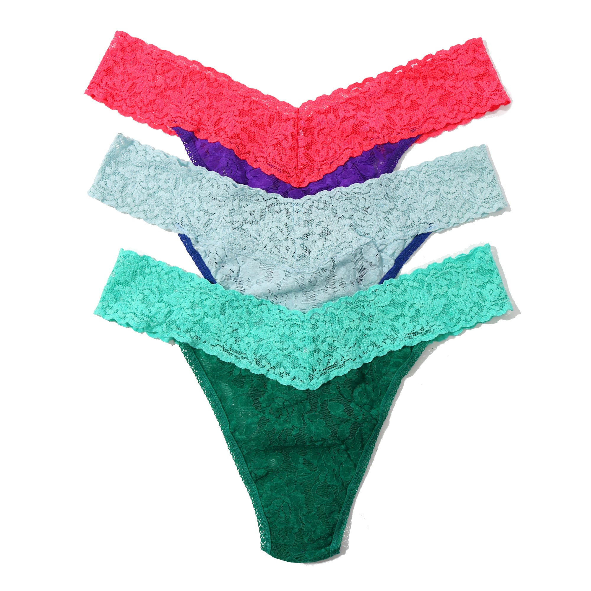 3-Pack Original Rise Thongs | Electric Purple/Coral Gables | Rain Cloud | Envy Green/Agave