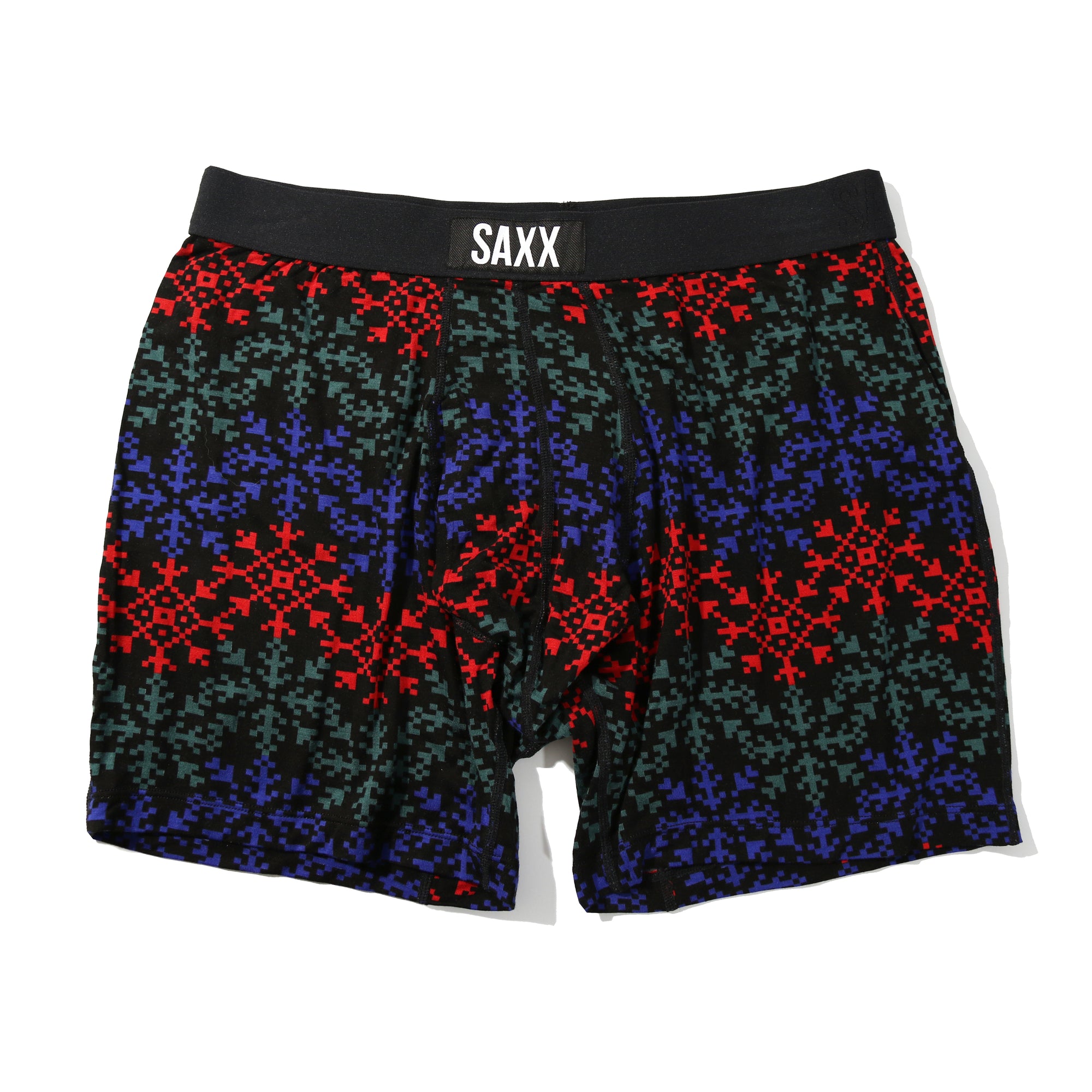 Sinature Lace Low Rise Thong & Saxx Boxer Brief | Snow Flake Chevron (Black)
