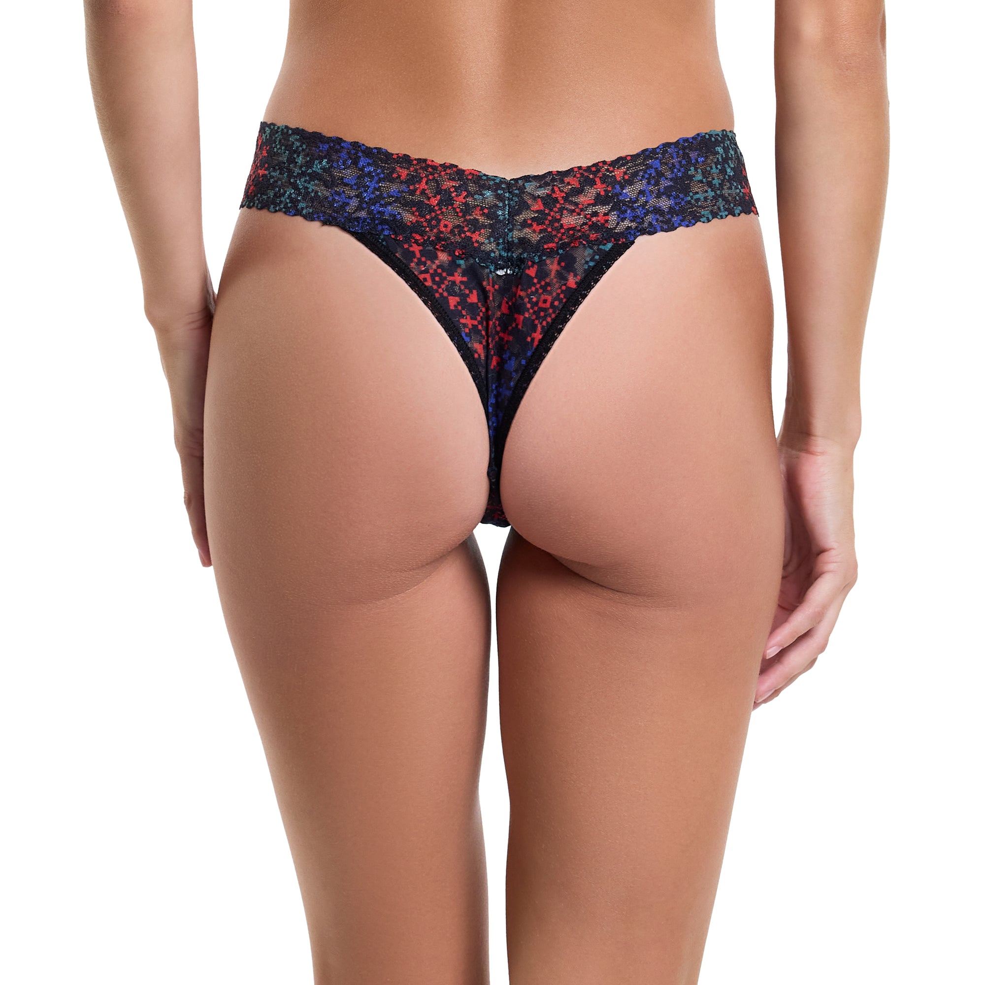 Signature Lace Original Rise Thong & Saxx Boxer Brief | Snow Flake Chevron (Black)