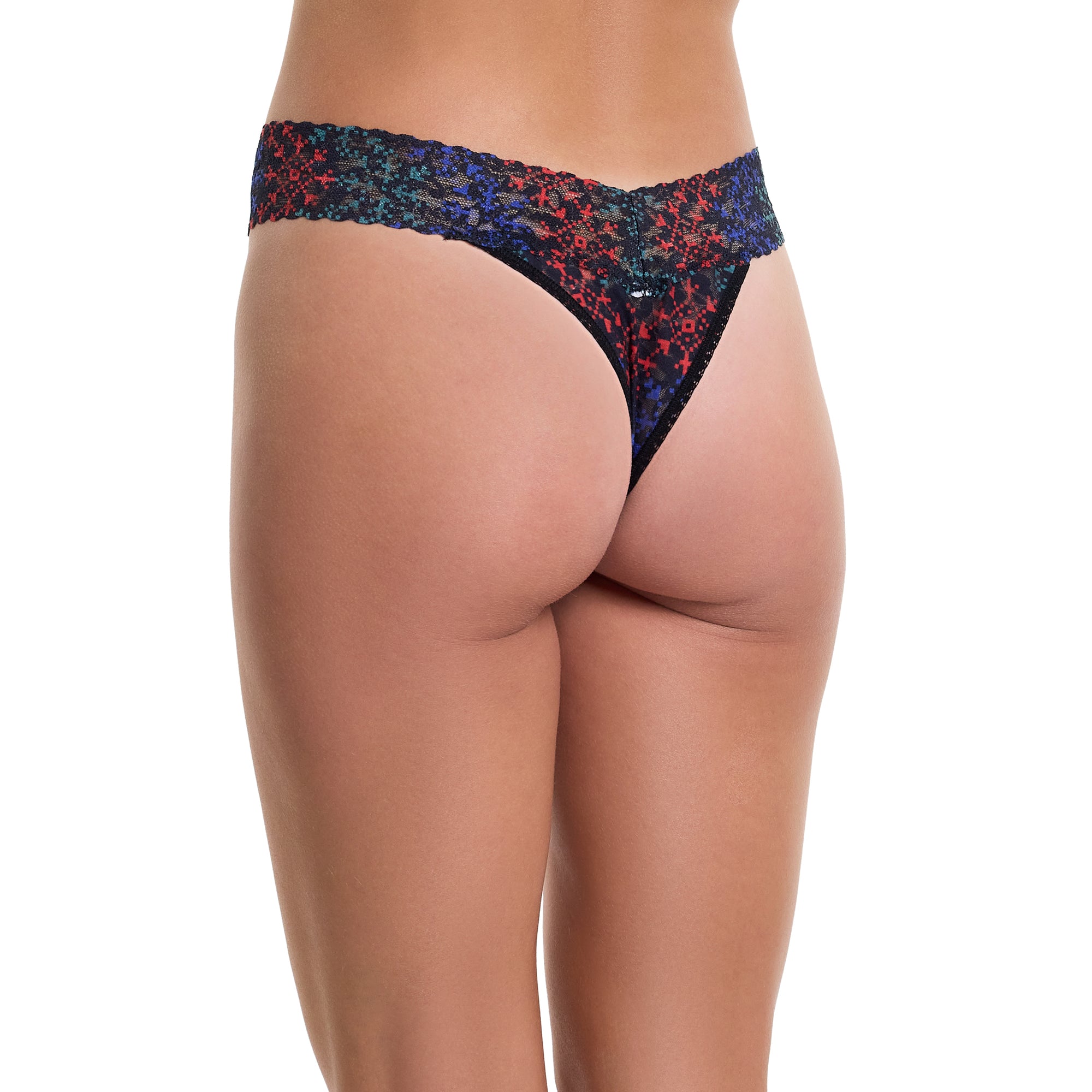 Signature Lace Original Rise Thong & Saxx Boxer Brief | Snow Flake Chevron (Black)