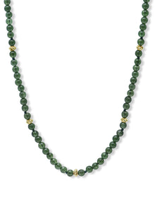 Boheme Dark Green Jade Necklace | Dark Green Jade | 14K Yellow Gold