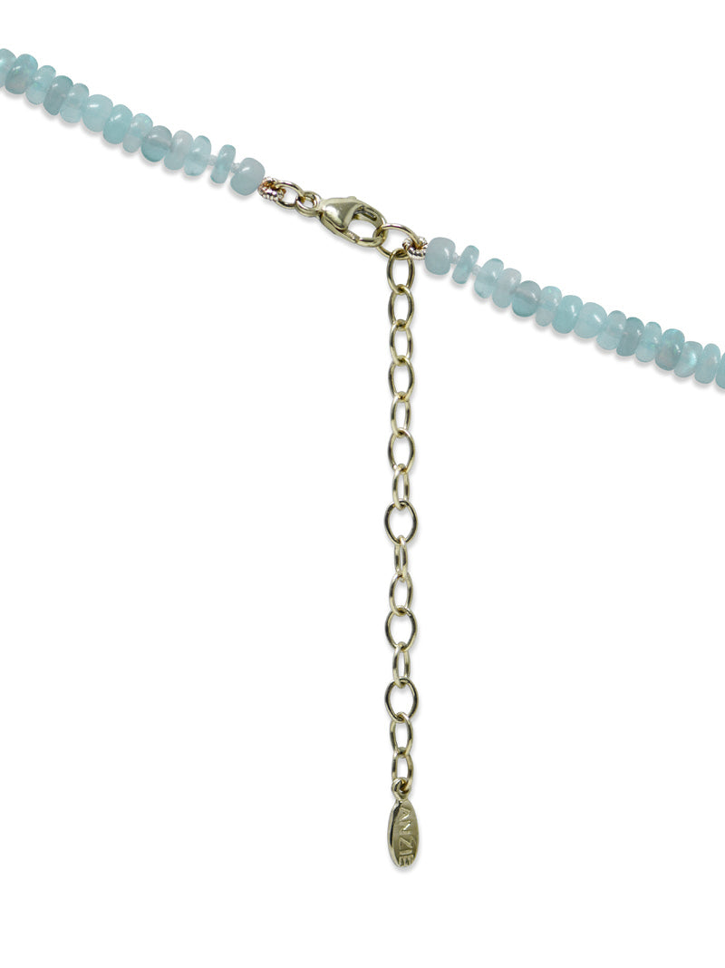 Boheme Smooth Lavender Opal Rondelle Necklace | Lavender Opal | 14K Yellow Gold