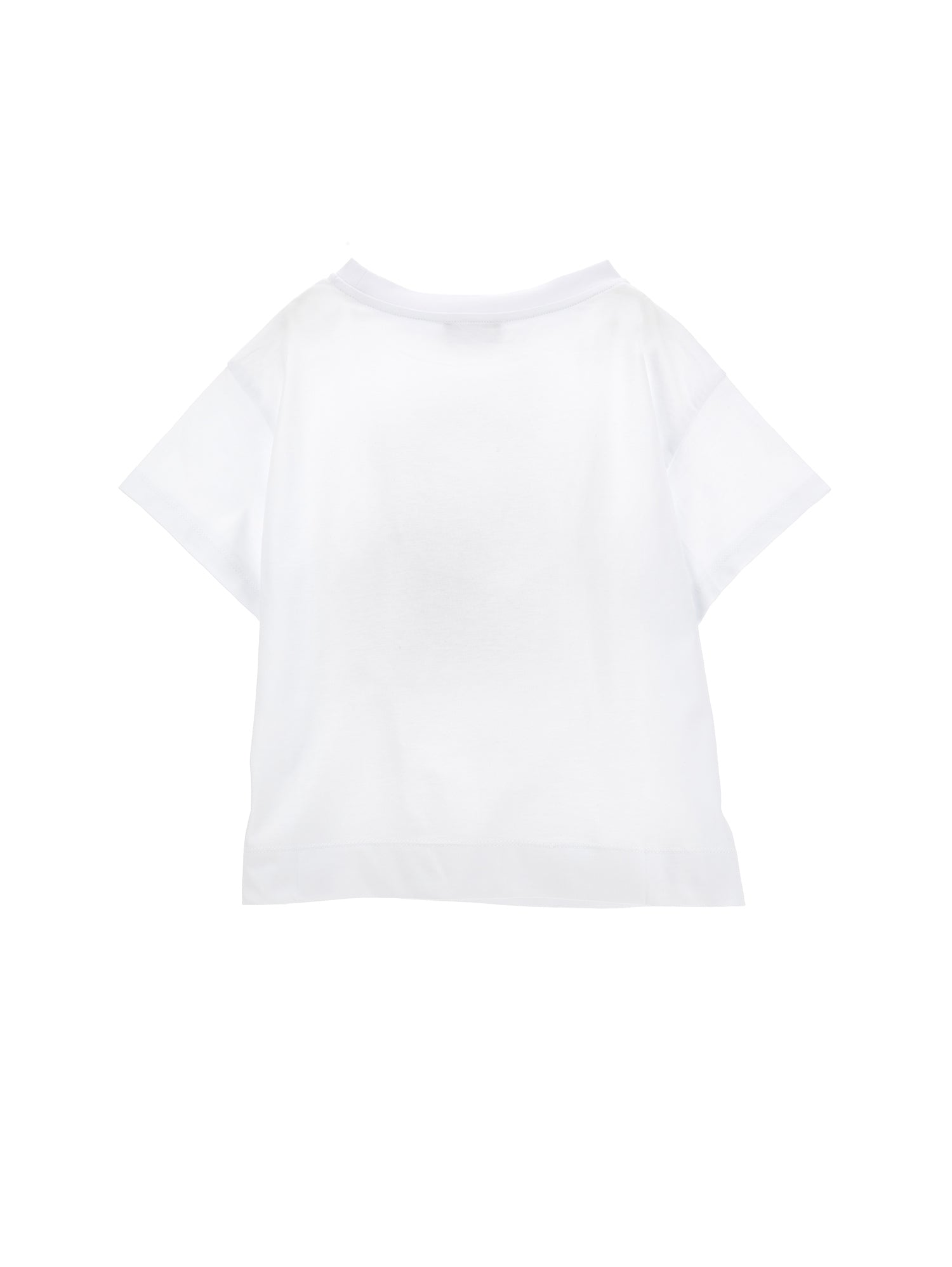 Girls | Jersey T-Shirt With Rhinestones | White/FairyTale Pink