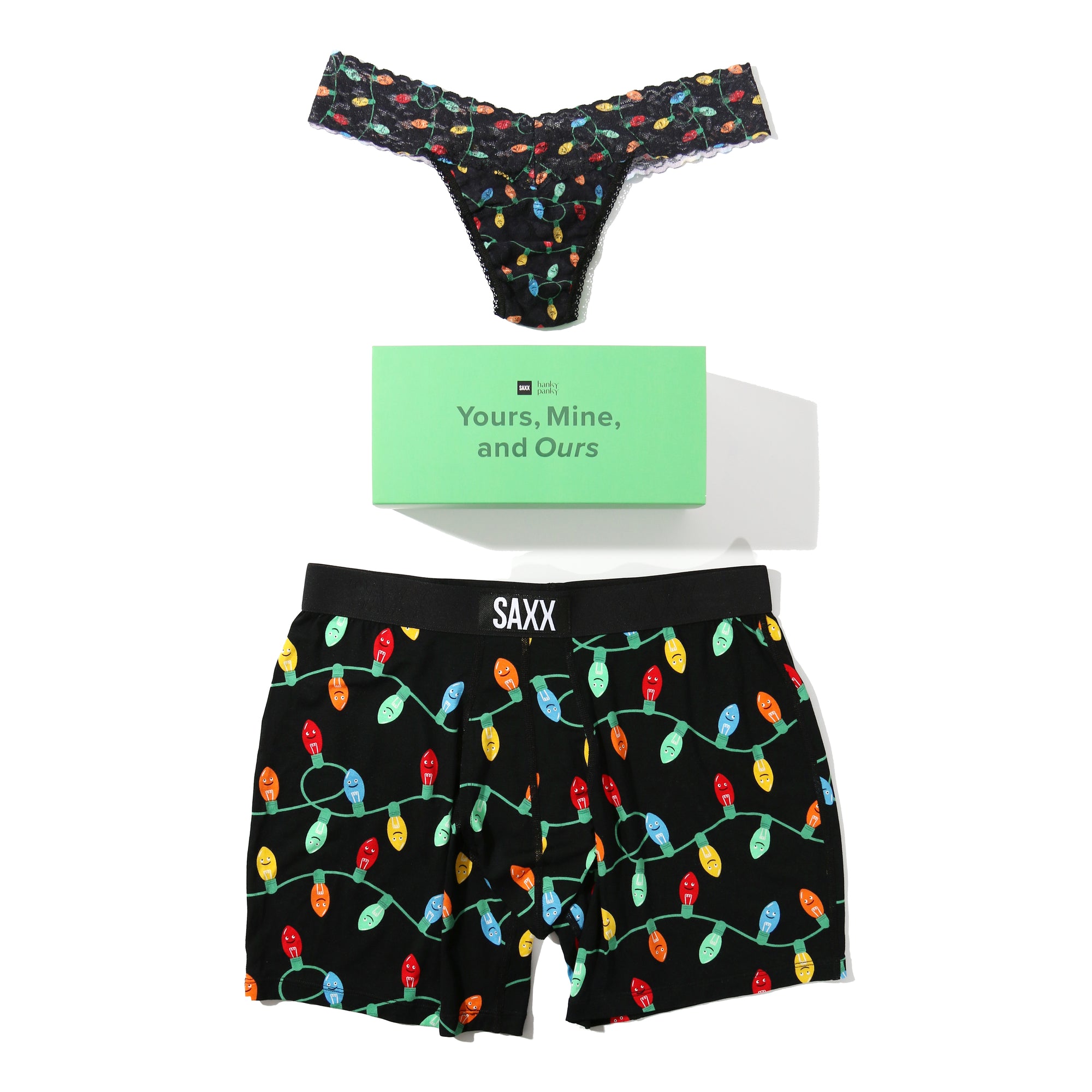 Sinature Lace Low Rise Thong & Saxx Boxer Brief | Getta Watt (Black)
