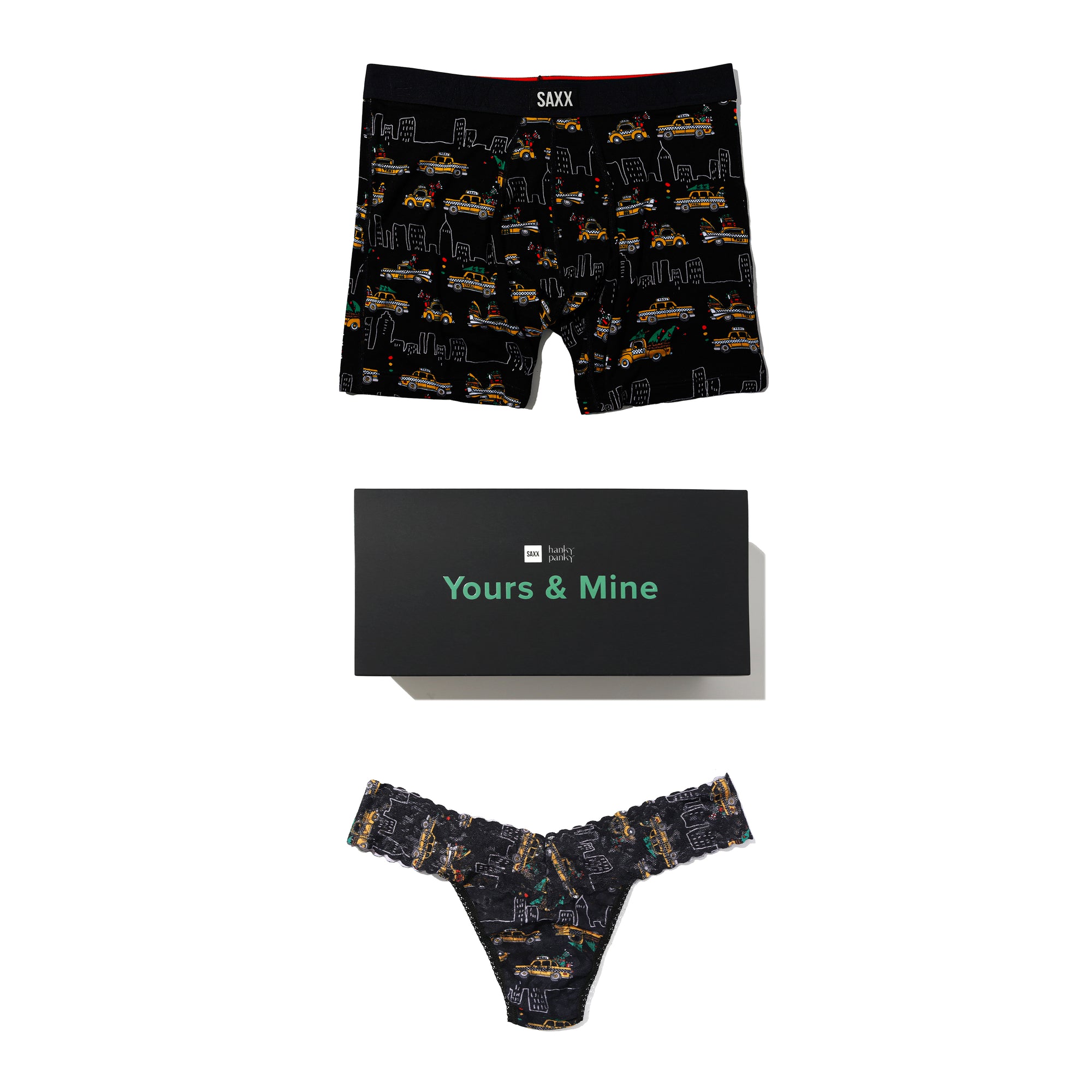 Sinature Lace Low Rise Thong & Saxx Boxer Brief | Hail The Holidays | Black