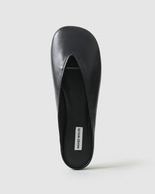 Womens | Pippa Leather Flat | Black