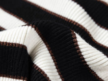 Wool Knit Top | Black Stripes