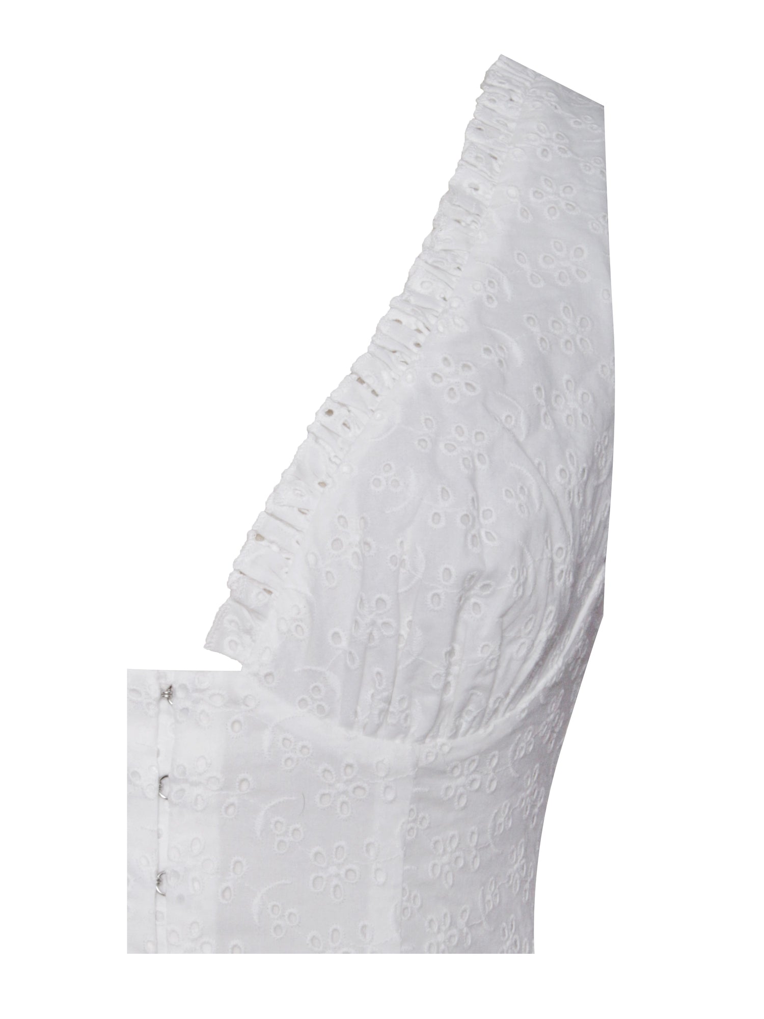 Aaliyah Eyelet Plunging Halter Drop Waist Mini Dress | White