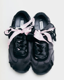 Womens | Adorable Satin Sneaker | Black