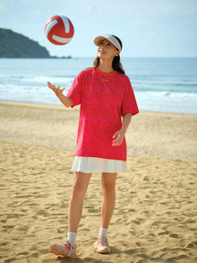 Loose Fit Pure Cotton Short-sleeve T-shirt | Red