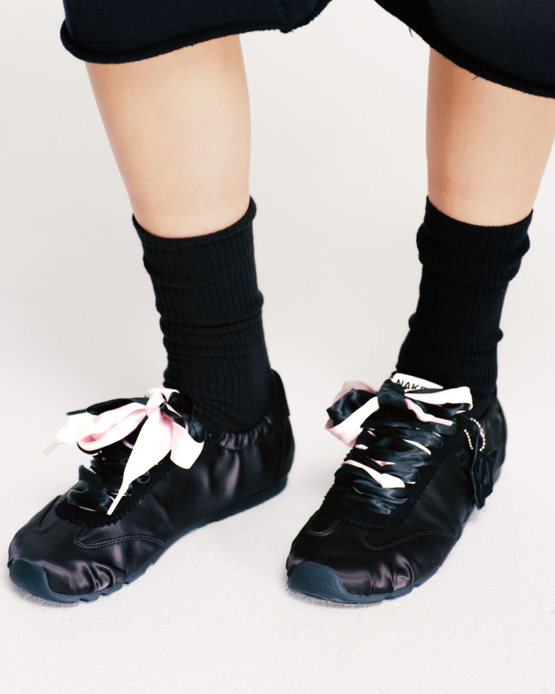 Womens | Adorable Satin Sneaker | Black
