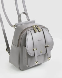 Camila Leather Backpack | Grey