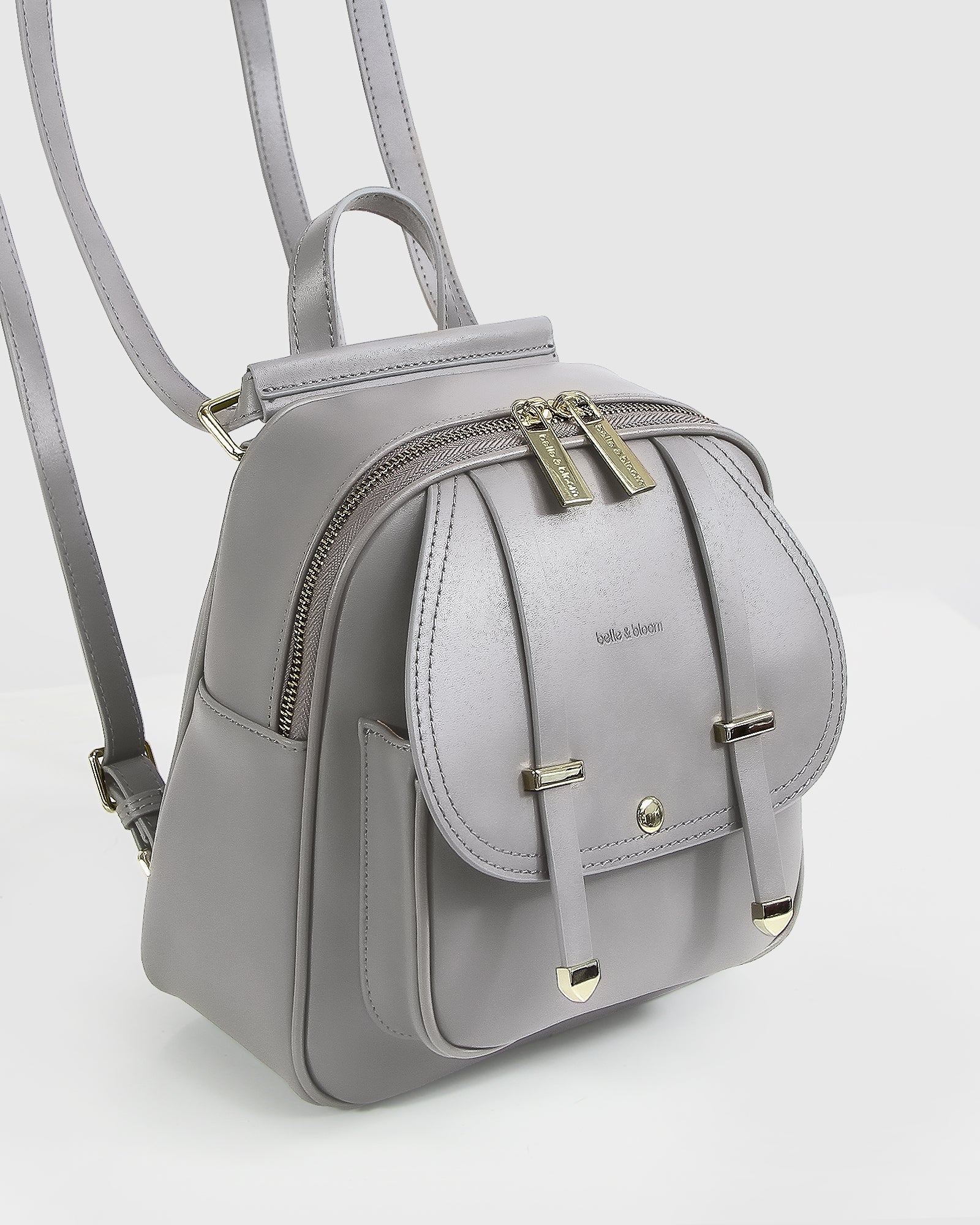 Camila Leather Backpack | Grey