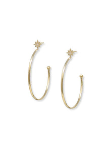 Icon Starburst Hoops | Diamonds | 14K Yellow Gold