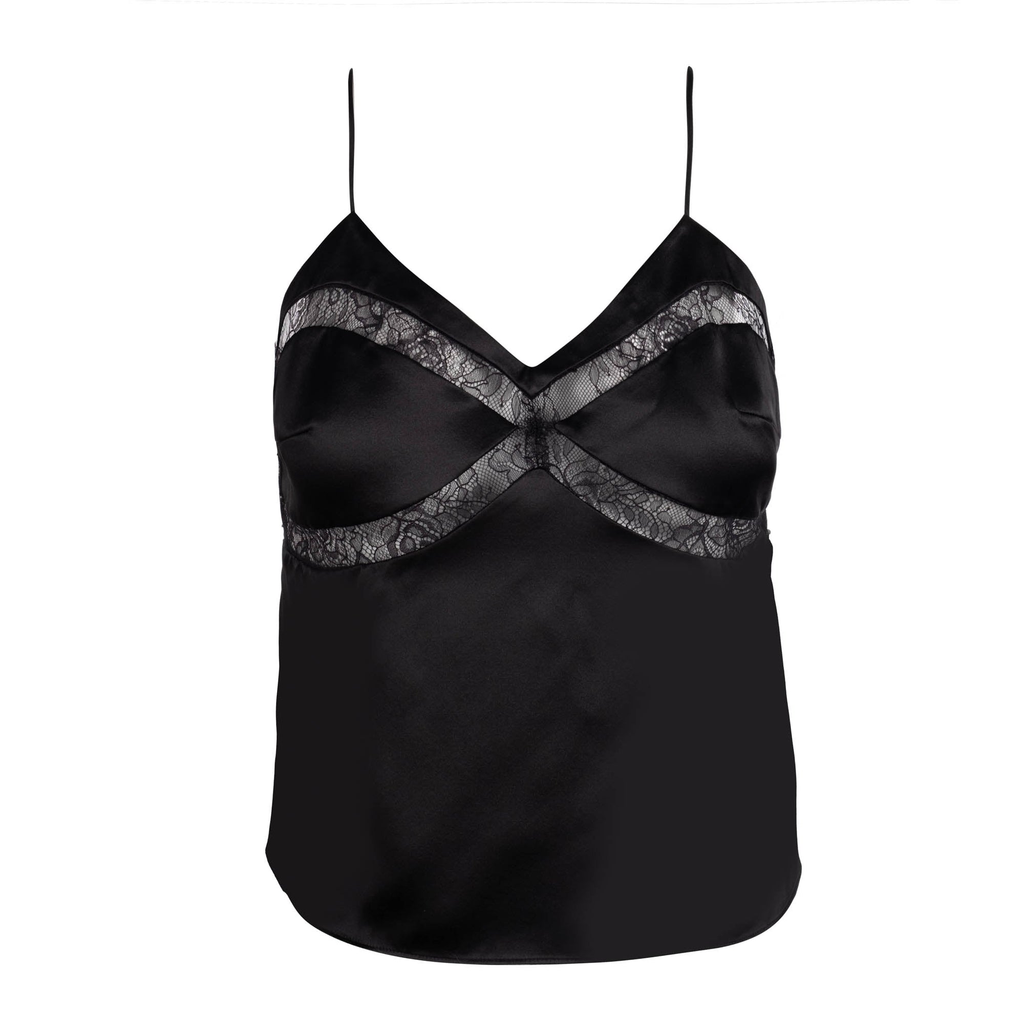 Lace Paneled Camisole | Black