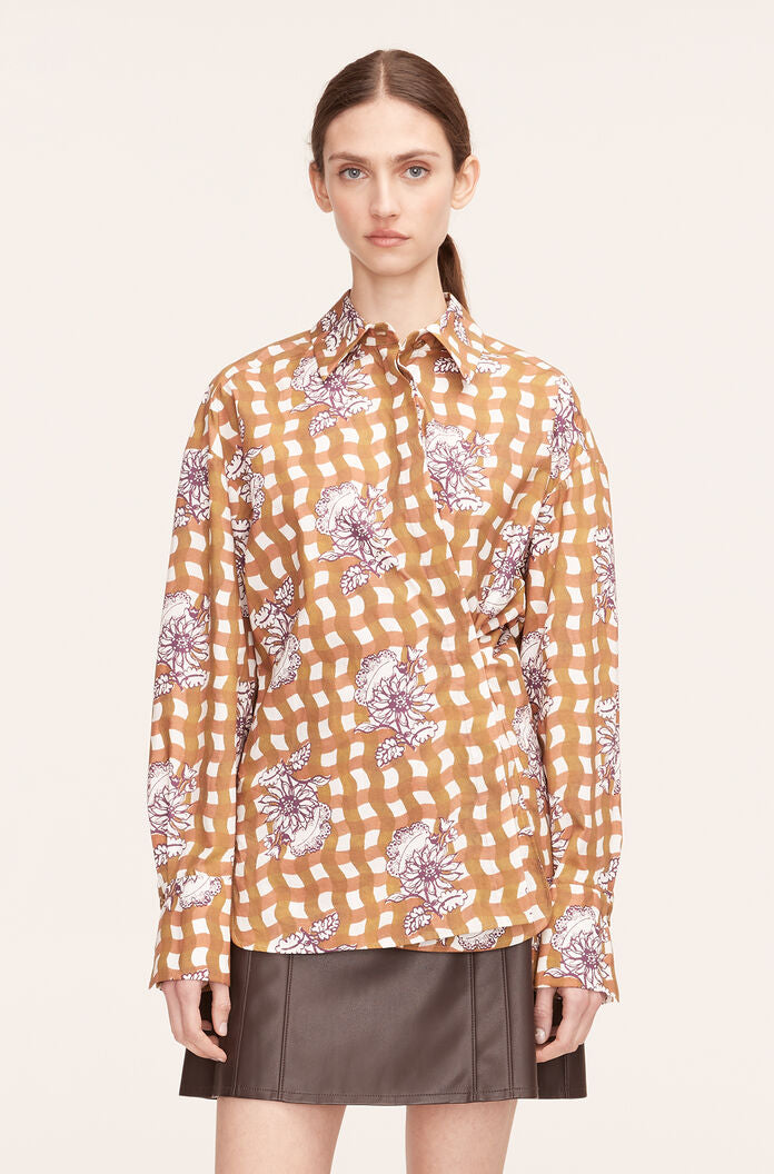 Gingham Daisy Button Down | Gingham Daisey Toffee Combo