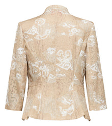 Silk Straight-Shoulder Blazer | Khaki