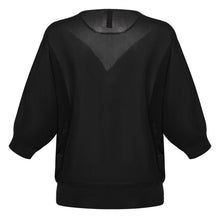 Mulberry Silk Raglan Sleeve Starry Sky Blouse | Black