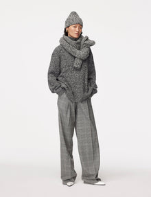 Another Tomorrow Cashmere Scarf in Black/Ivory – Cashmere
