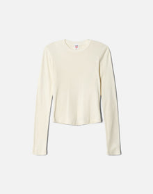 Womens | Hanes 90s Pointelle Baby Long Sleeve | Vintage White
